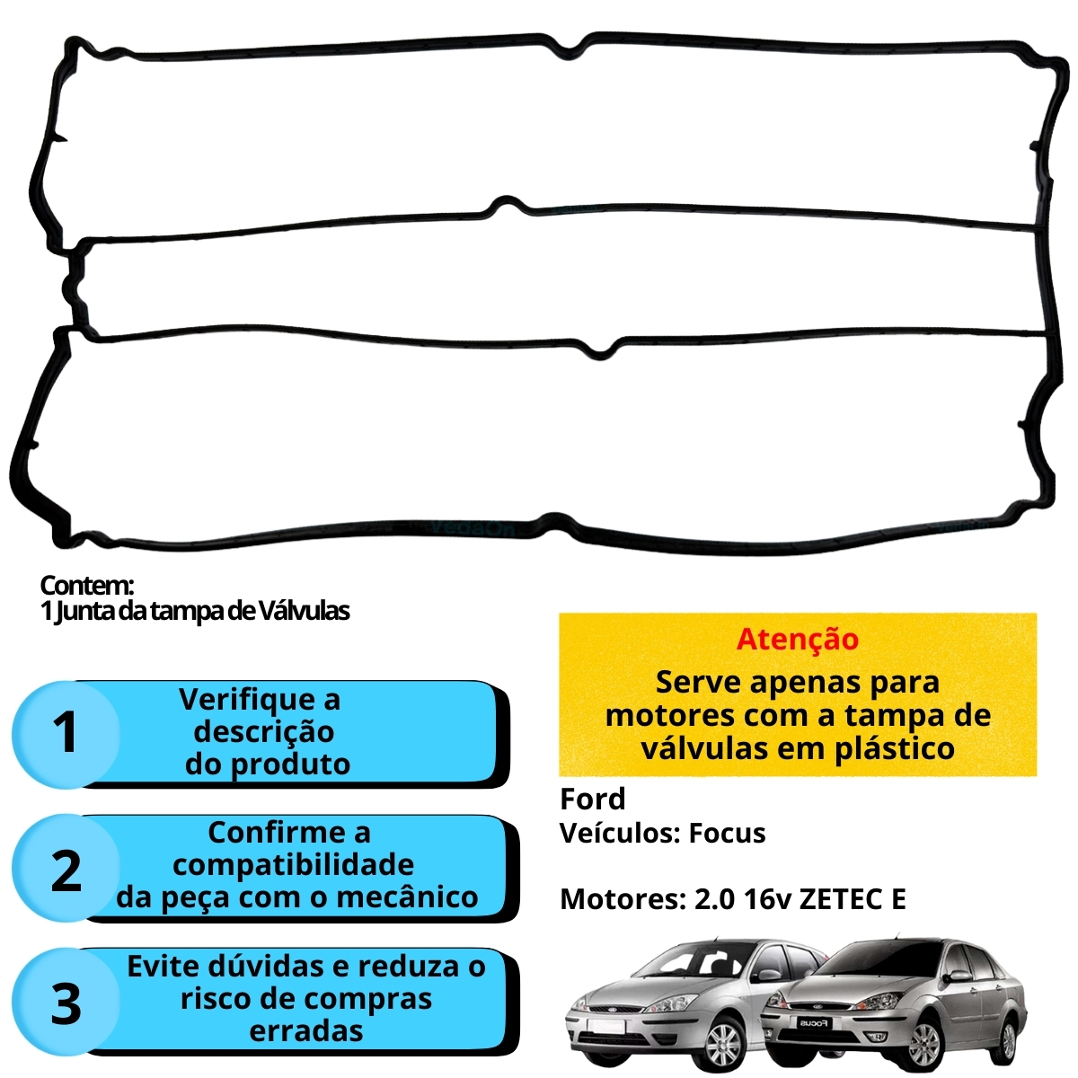 Junta Tampa Válvula Ford Focus Rs 2.0 16v Zetec E 00/... - Imagem 2