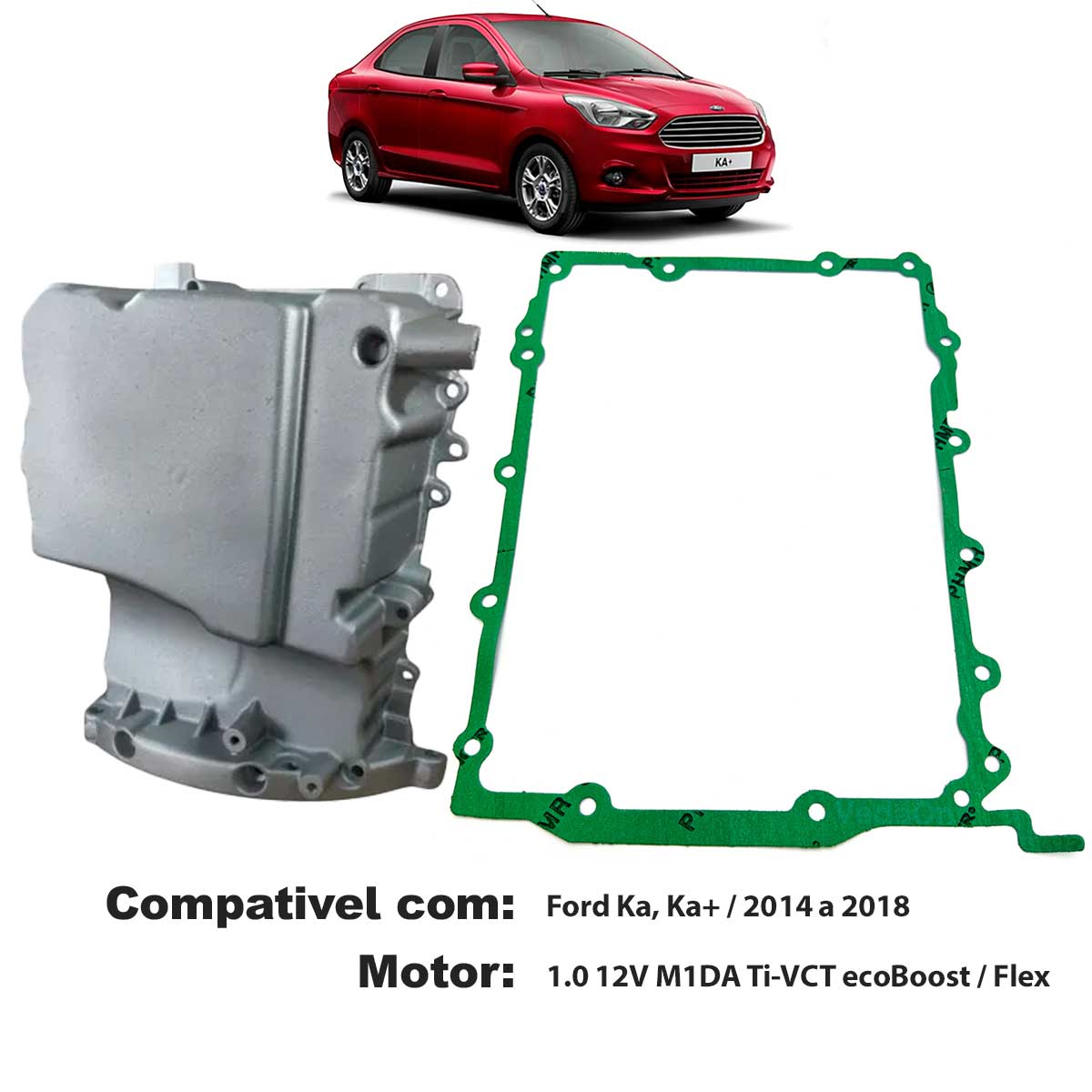 Junta de Cárter Ford Ka+ New Fiesta 1.0 12V 3 Cilindros M1DA - Imagem 2