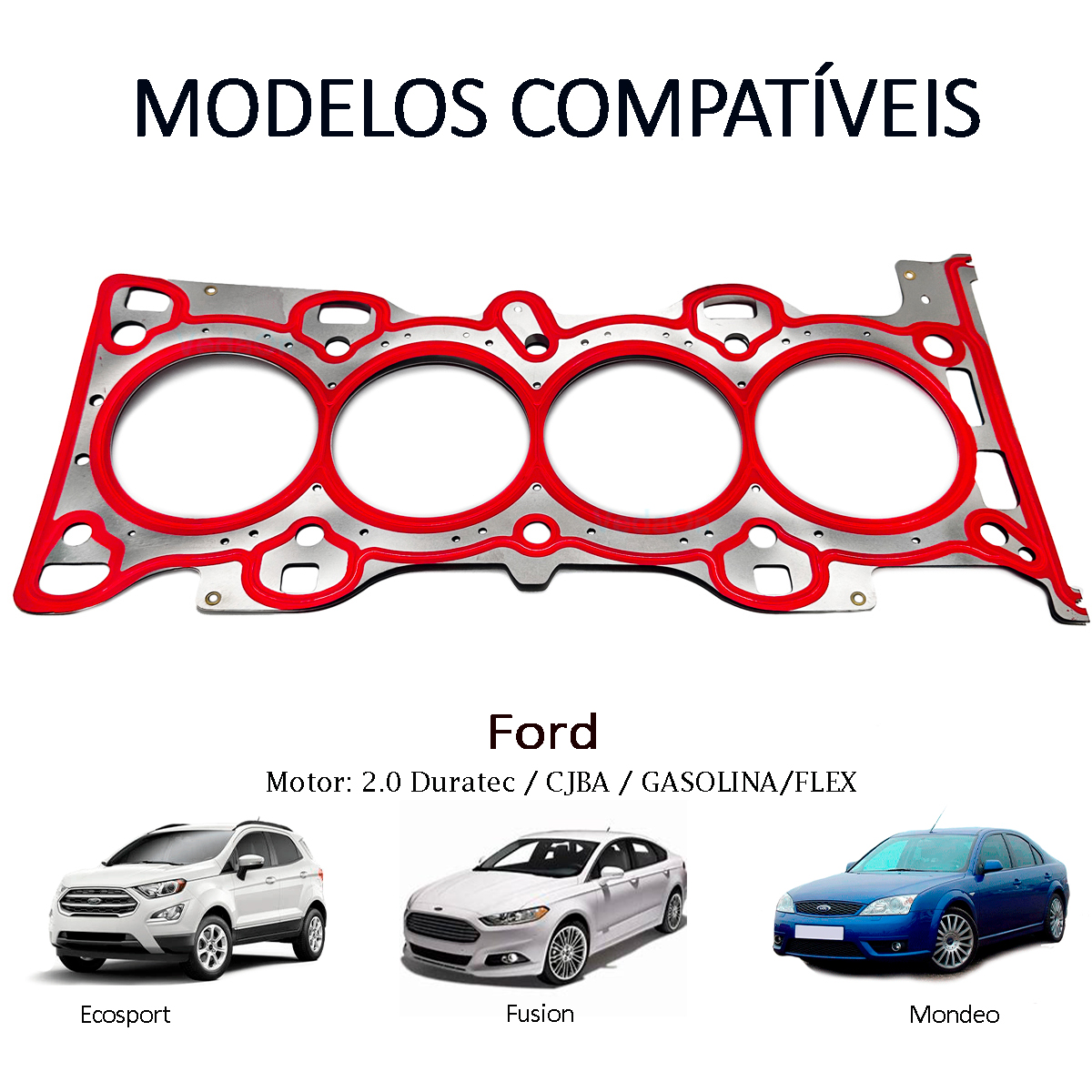 Junta Cabeçote Inox Ecosport/Mondeo/Ranger 2.0/2.3 16V Duratec/Cjba - Imagem 4