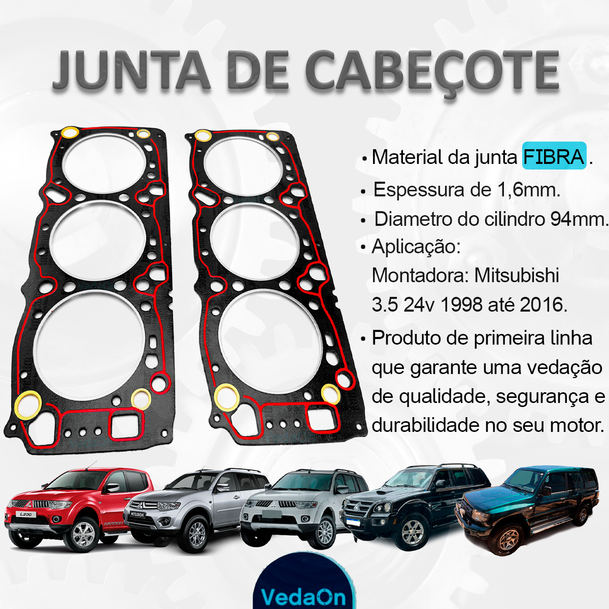 Junta de cabeçote Pajero Sport Full 3.5 24v V6 6G74 - Imagem 5