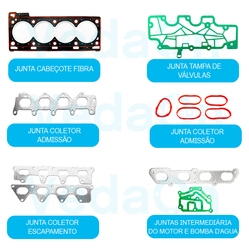 Kit Junta Superior Renault Scenic 1.8 2.0 16v F4p F4r - Imagem 2