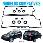 Junta Tampa de Válvula Hyundai Santa Fé 2.7 V6 24V 05/.. G6EA - Imagem 3