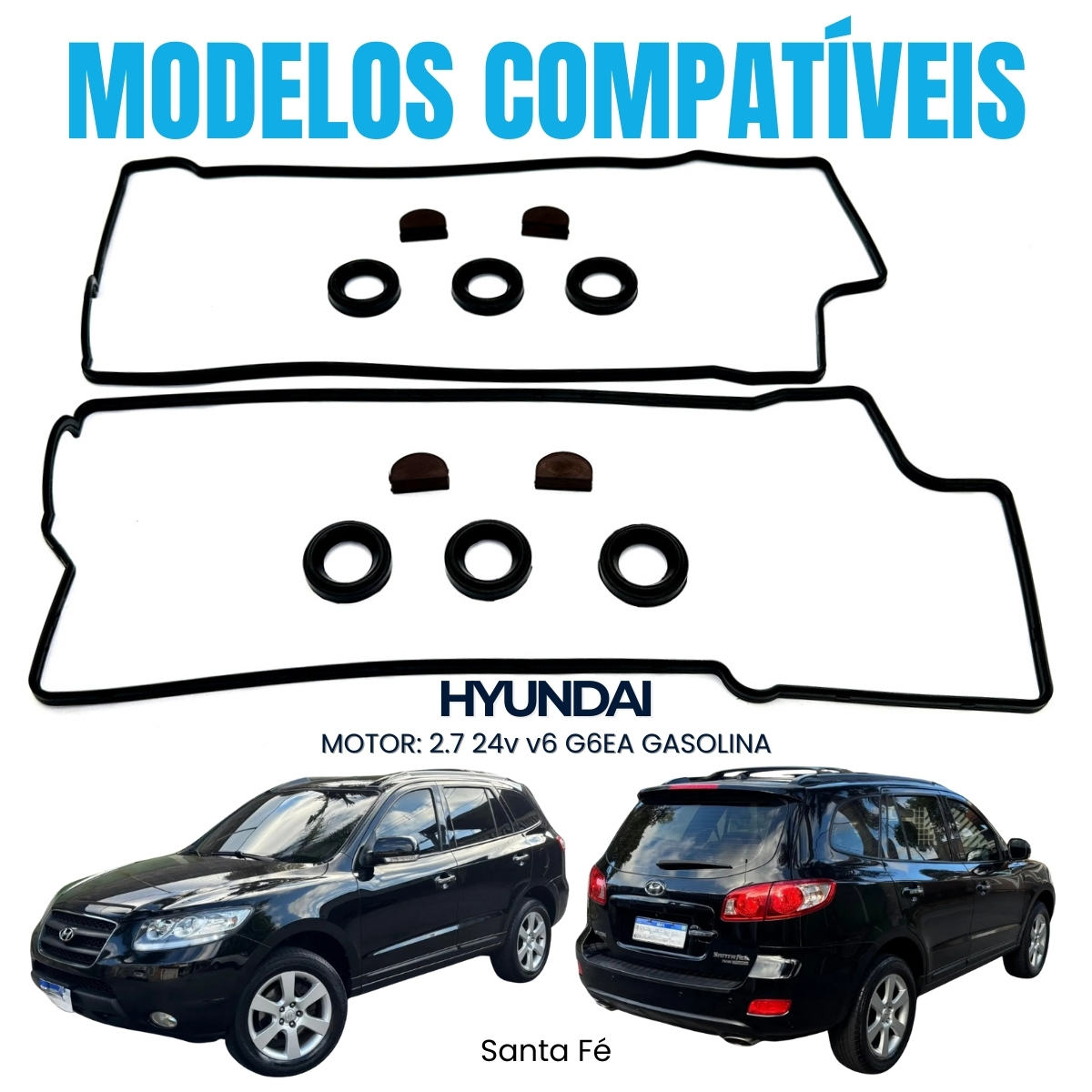 Junta Tampa de Válvula Hyundai Santa Fé 2.7 V6 24V 05/.. G6EA - Imagem 3