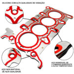 Junta Cabeçote Inox 4Cil Gm Tracker/ Cruze 1.4 16V 2016/... Mtr Le2 Lex Turbo Flex - Imagem 3