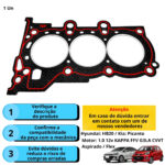 Junta Cabeçote Sob Medida PAK3 Hyundai Hb20 1.0 12v 3 Cilin - Imagem 4