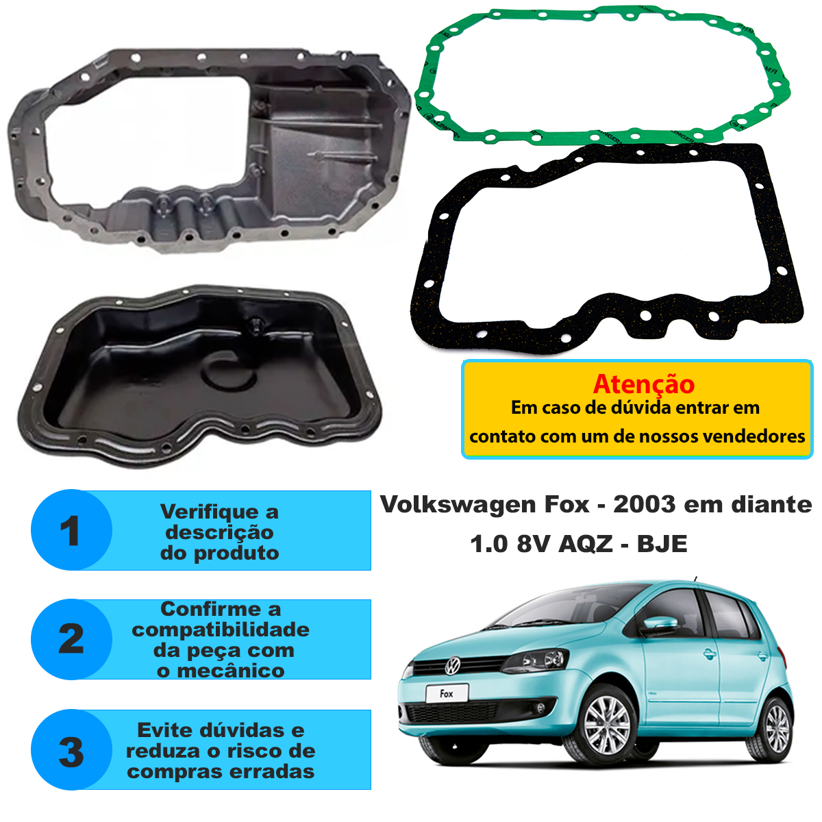 Junta Completa Retentor Fox Total Flex 1.0 8v AQZ BJE 2003/. - Imagem 4