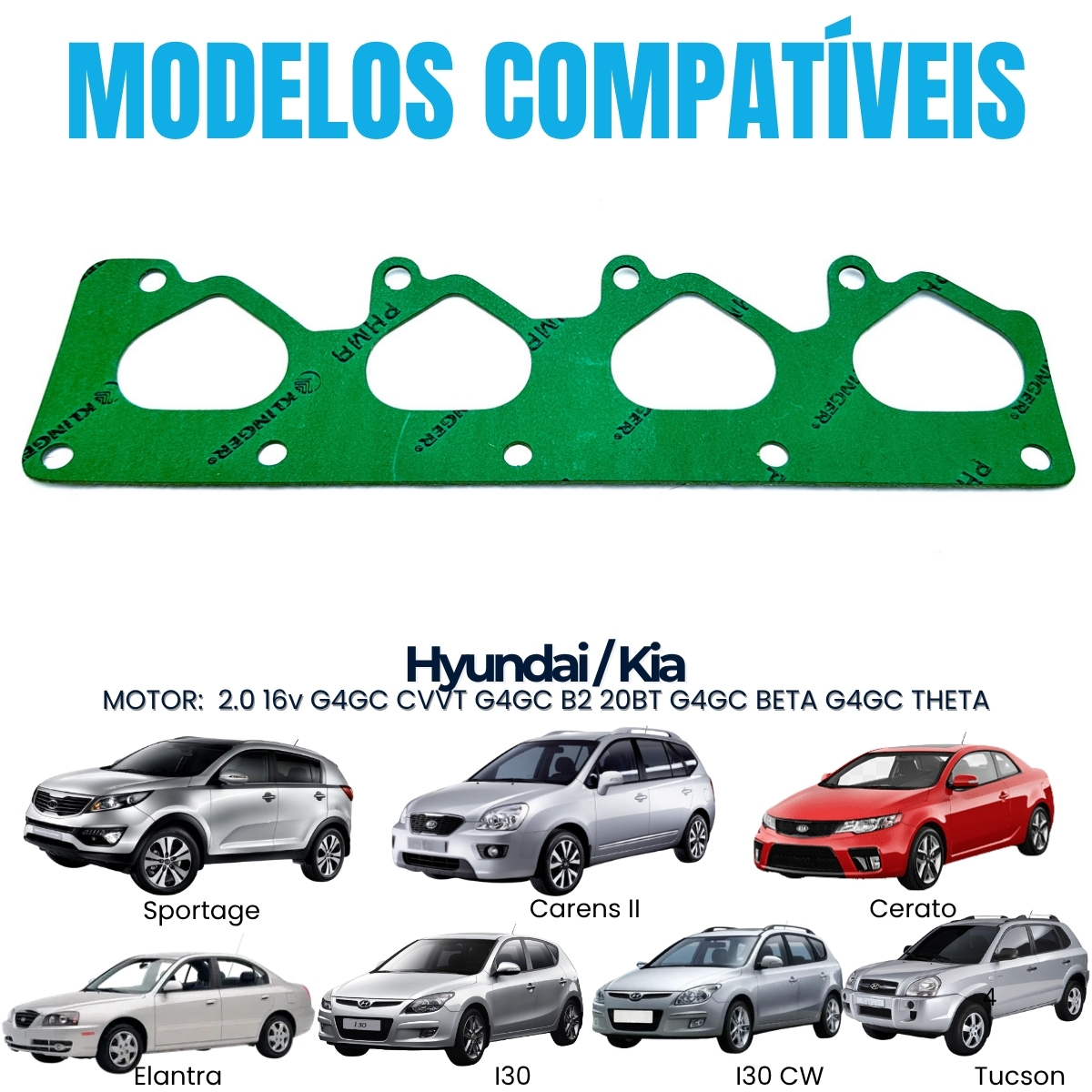 Junta Coletor Admissão Tucson I30 Elantra 2.0 16v G4gc - Imagem 3