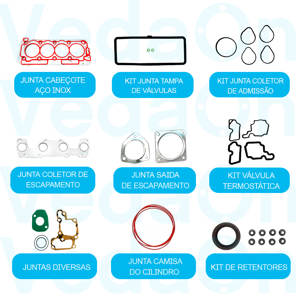 Kit Juntas Peugeot 208/ Citroen C3 1.5 8V Tu4M 2012/... - Mls C/ Retentor - Imagem 2