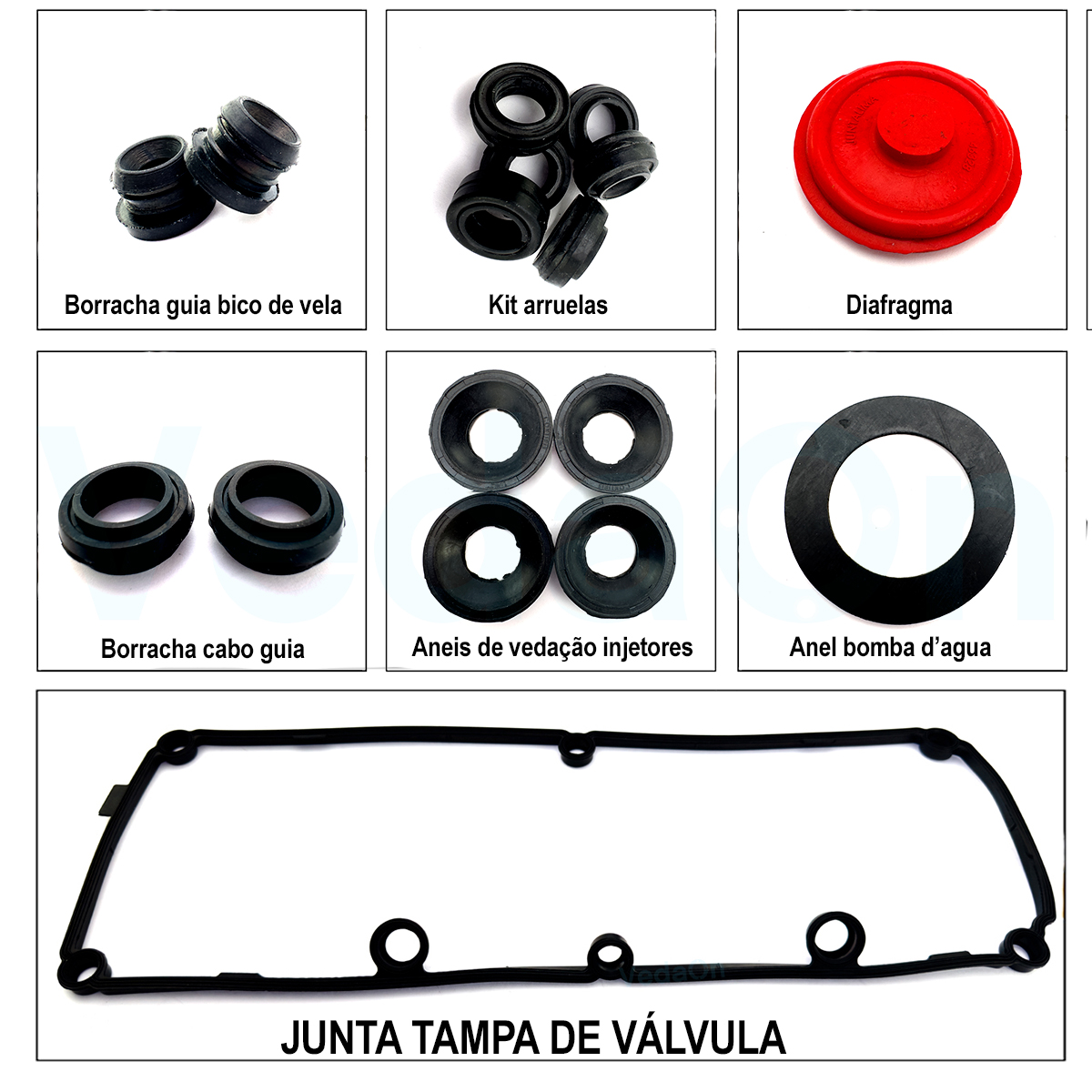 Kit Completo Tampa Válvula+Vedadores+Diafragma Vw Amarok Tdi Mtr 2.0 16V Cdba/Cdca (17Pcs) - Imagem 2