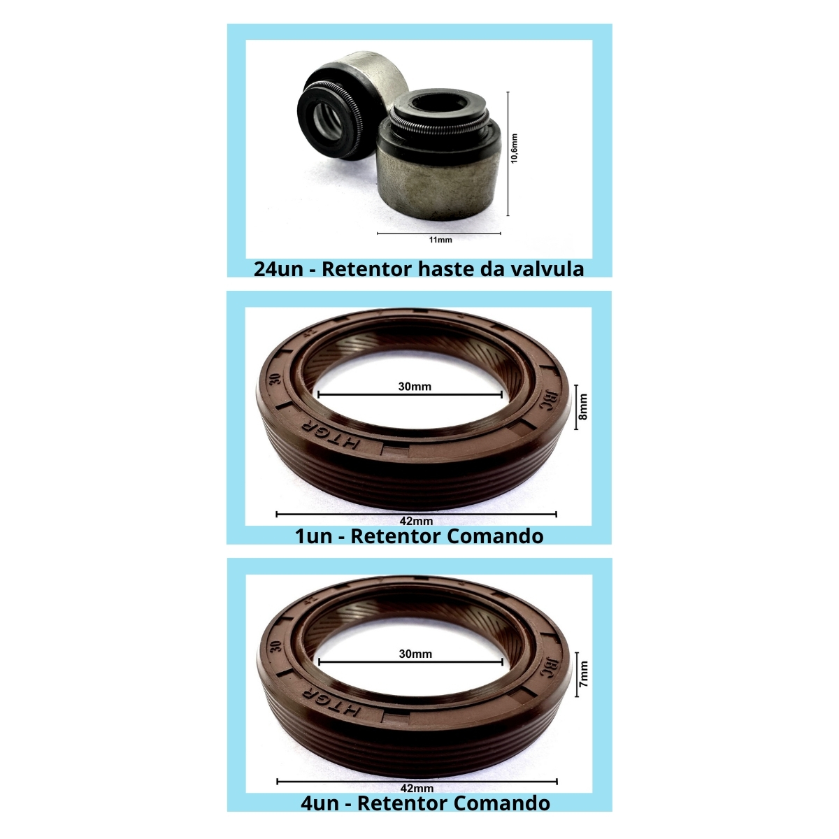 KIT JTAS PAK C/RETENTOR HYUNDAI SANTA FE/ GLS 05/... MTR G6EA DOHC 2.7 V6 24V - Imagem 10