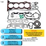 Jogo de junta completo com retentor Toyota Hilux Sw4 2.7 16V 2TR-FE - Imagem 3