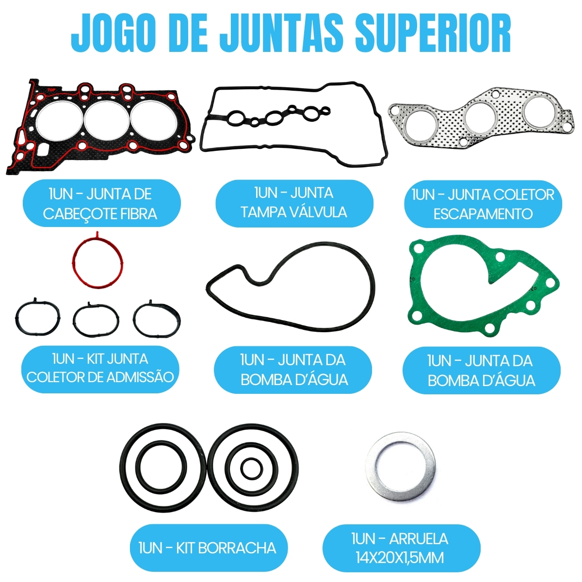 Kit Junta Superior Kia Picanto 1.0 12v 3 Cilindros - Imagem 2