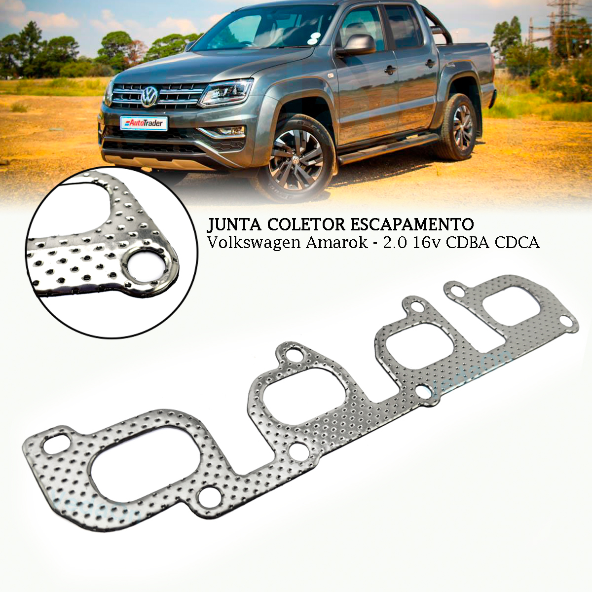 Junta Coletor Escapamento Volkswagen Amarok 2.0 16v Tdi - Imagem 2