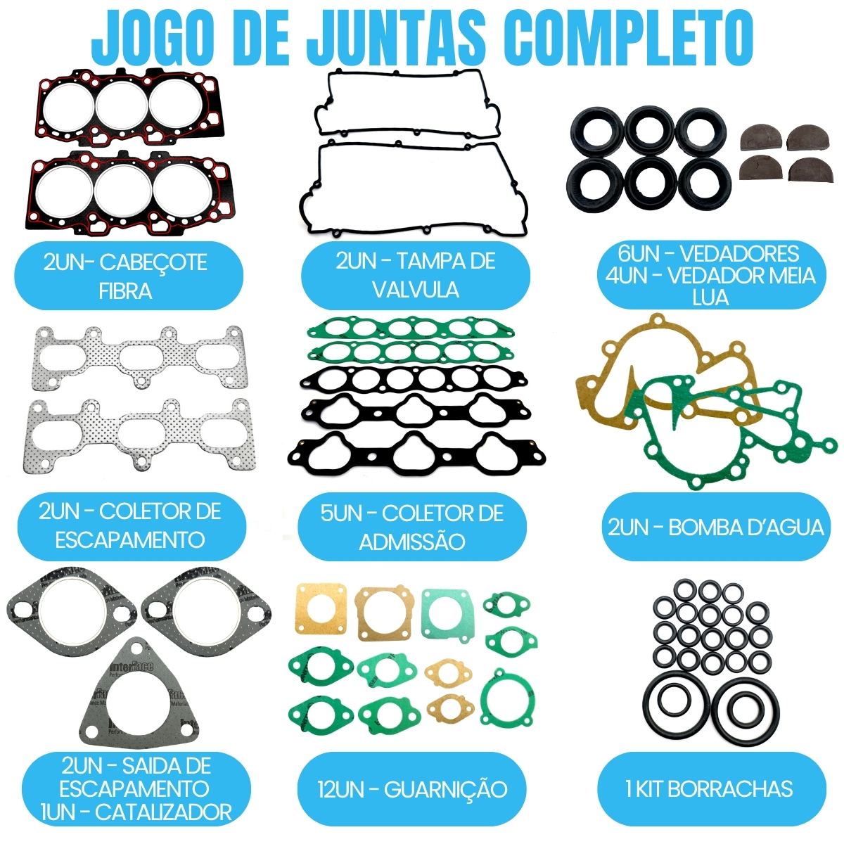 Jogo Junta Completo Hyundai Tucson Santa Fé Vera Cruz 2.7 24V V6 G6BA - Imagem 2
