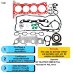 Jogo de Junta com Retentor Toyota Hilux Sw4 2.7 16v Gas E Flex - Aço - Imagem 3