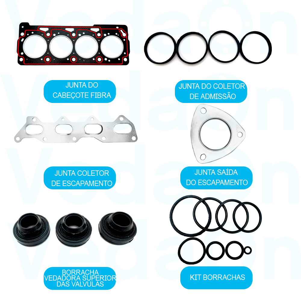 Kit Junta Superior Vw Gol At 1.0 16v Power 2002/... - Imagem 2