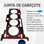 Junta Cabeçote Sob Medida 2,4mm Sonata Ix35 Tucson 2.4 16v G4k - Imagem 5