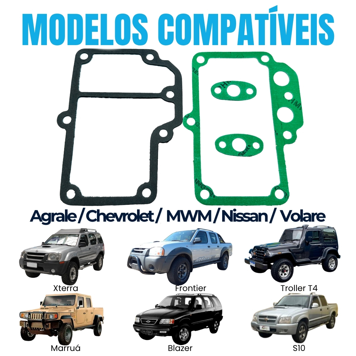 Kit de juntas do resfriador de óleo S10 Blazer Mwm Sprint 4.07 2.8 Nissan Frontier Xterra Troller Agrale - Imagem 2