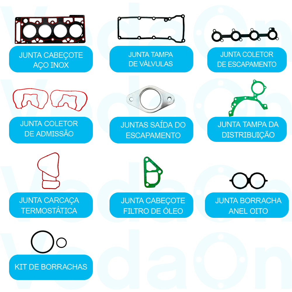 Kit de Juntas PAK Ford Fiesta/Ka 1.0 8V Zetec Rocam - Imagem 2