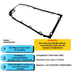 JUNTA DO CARTER BO GM 16V ECOTEC 1.6 F16D4 SONIC / 1.8 F18D4 CRUZE TRACKER - EMB 1 PC - Imagem 6