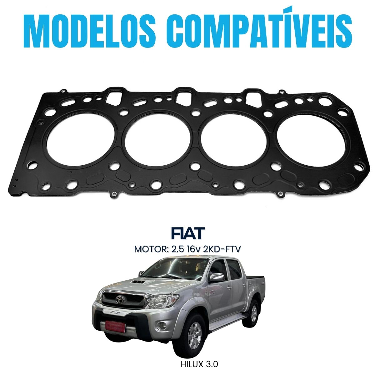 Junta Cabeçote Toyota Hi Lux 3.0 16V Motor 1KdFTampa Válvula Mls Pico - Imagem 2