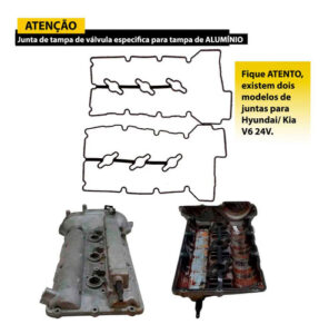 Kit Junta Superior com Retentor Hyundai VeraCruz 3.8 V6 24V Sorento - Imagem 2