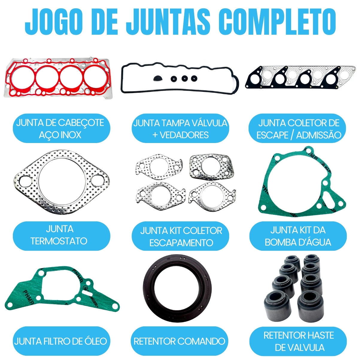 Kit Junta Superior Com Retentor L200 Pajero 2.5 8v Hpe 4d56 - Imagem 2