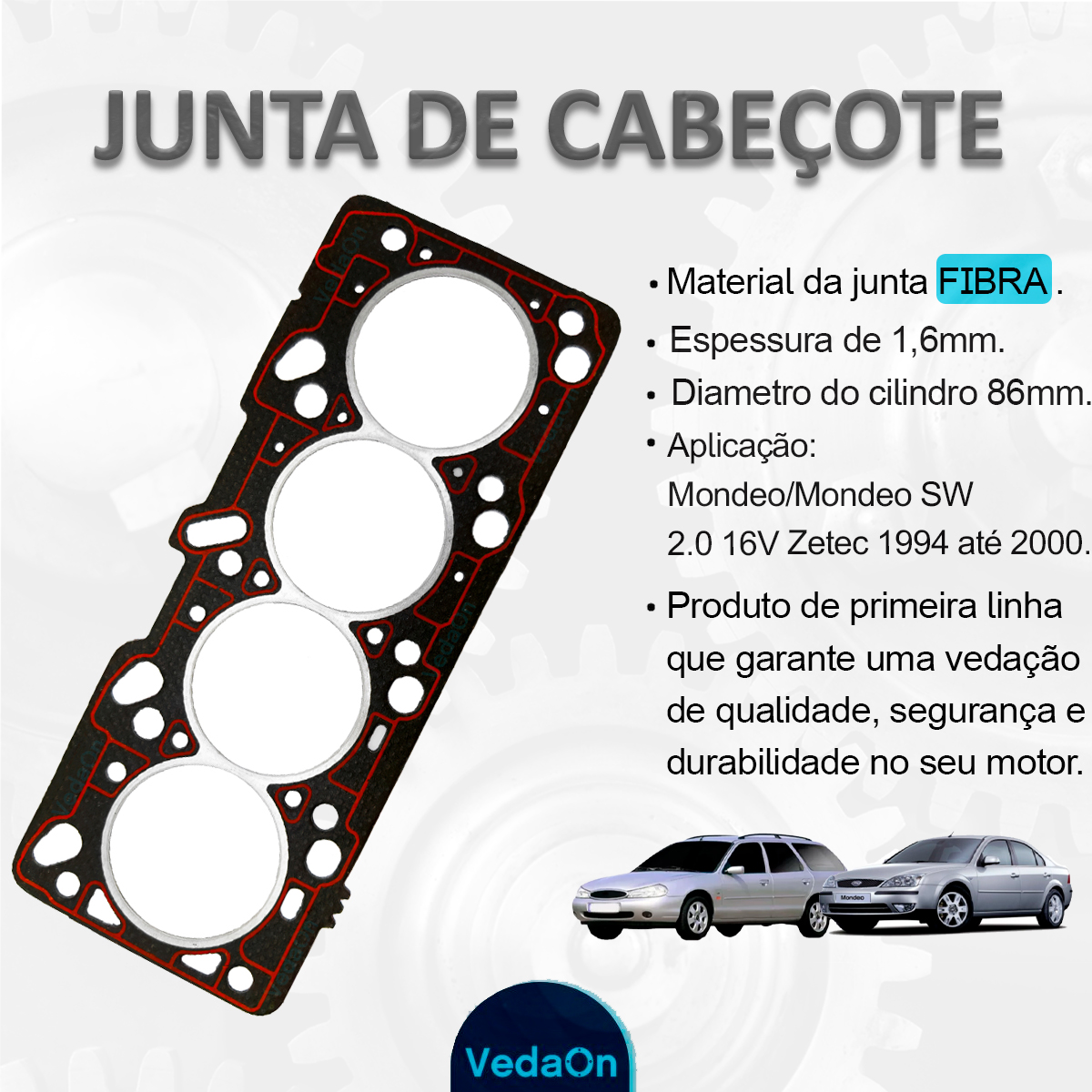 Junta Cabeçote Ford Mondeo Escort 2.0 16v Zetec - Imagem 7