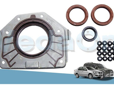 Kit de Retentores Fiat Palio/Brava/Siena/Idea/Doblo 16V 1.0/1.3 Fire / 1.4 T-JET - Com Flange