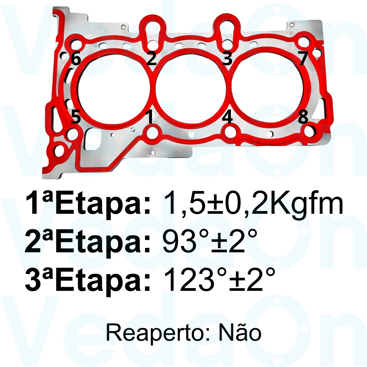 Junta de Cabeçote Aço Inox HB20 1.0 12V Turbo 3 Cilindros - Imagem 5