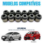 Kit Retentores Hastes Válvulas Hyundai / Kia Picanto Atos Hb20 1.0/1.1 12v - 12 Peças - Imagem 3