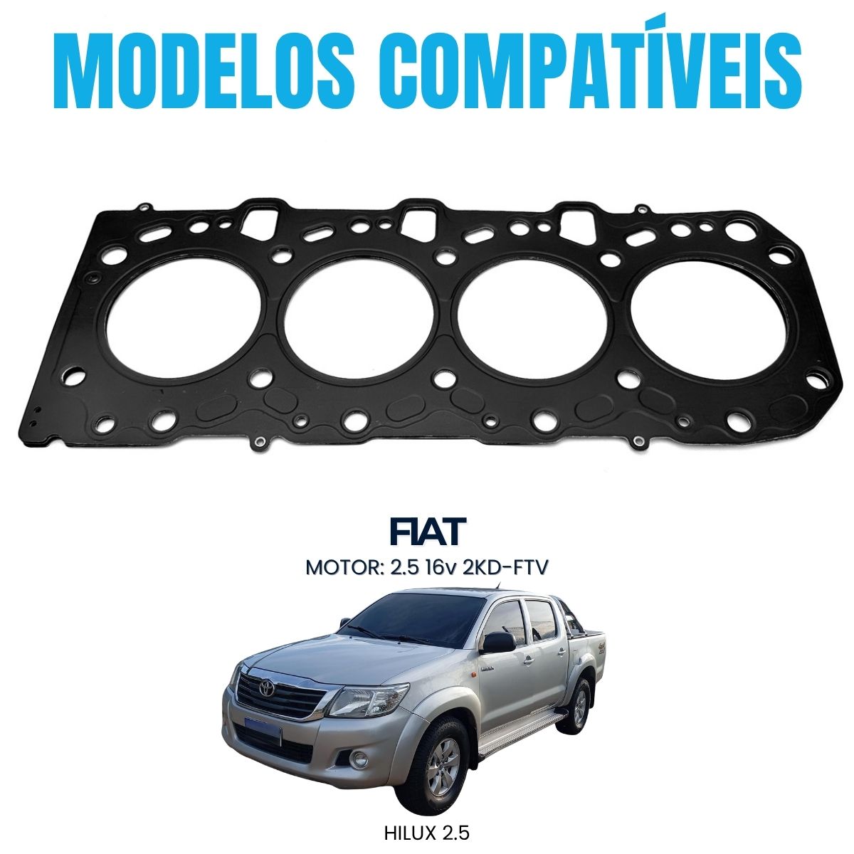 Junta Cabeçote Toyota HiLux 2.5 16V Motor 2KdF Mls Pico - Imagem 2