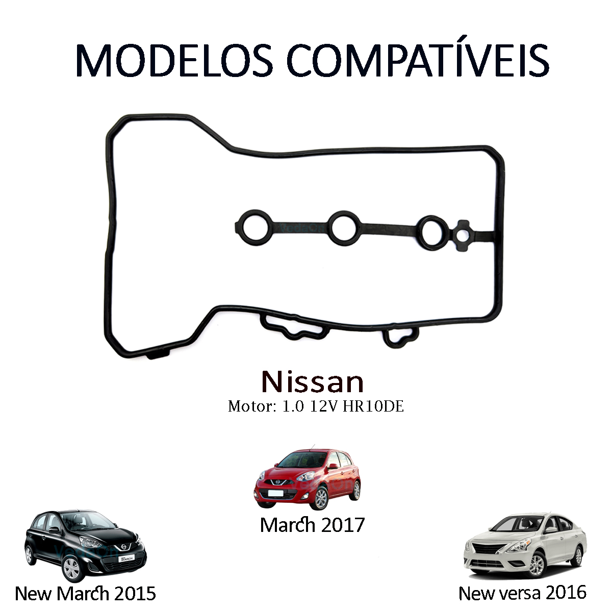 Junta Tampa Válvula Nissan New March Versa 1.0 12V 2015/... - Imagem 6