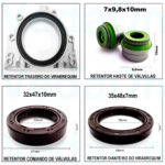 Kit de Retentores VW Golf/Bora / Audi A3/A4 1.6 8V AKL/AHL/ANA/ARM/AEH/APF - Com flange - Imagem 2