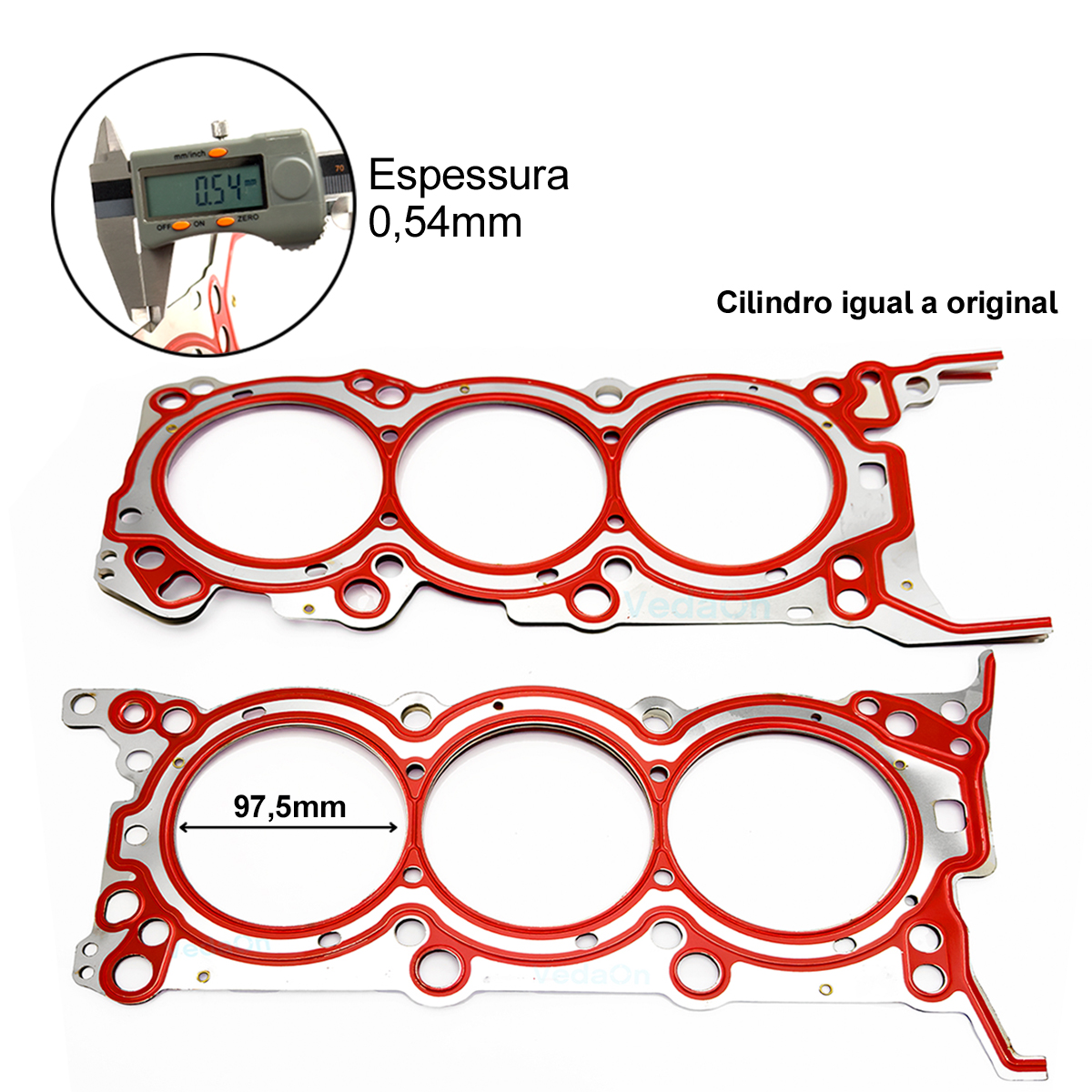 KIT JTAS CABEÇOTE INOX D E IX35 GENES VERACRUZ CARINVAL SORENTO 38 V6 24V G6DA - Imagem 2