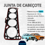 Junta De Cabeçote Vw Parati Voyage Ls 1.5 8v 74/... - Imagem 4