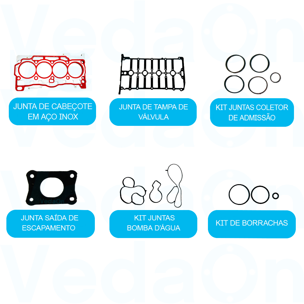 Kit Junta Vw Msi 1.6 16V Voyage Saveiro Fox Crossfox - Mls - Imagem 2