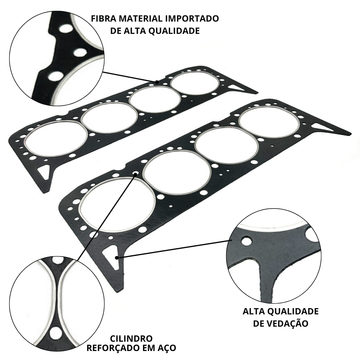 Juntas Cabeçotes PAK 2pcs Camaro Antigo / Volvo Penta Mercruiser 5.0 5.7 6.2 V8 Gasolina Maritimo - Imagem 6