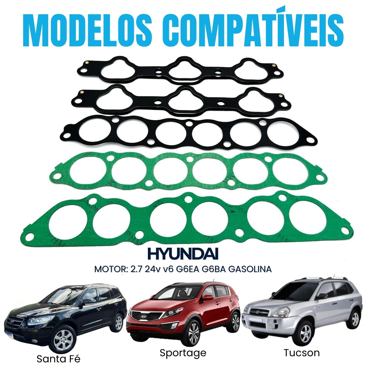 Kit Coletor de Admissão Tucson/ Sonata/ Santa Fe 2.7 V6 24V G6BA / G6EA DOHC - Imagem 2