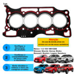 Junta de Cabeçote Nissan Versa Kicks Renault Duster Logan Santero Captur 1.6 16V 2016/... - Imagem 3