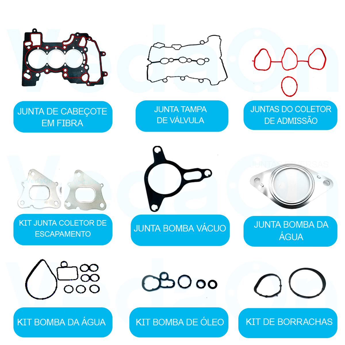 Jogo Junta Completo GM Onix 1 0 12v Ecotec Flex Aspirado - Imagem 2