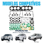 Jogo Junta Completo Hyundai Tucson Santa Fé Vera Cruz 2.7 24V V6 G6BA Em Aço - Imagem 3