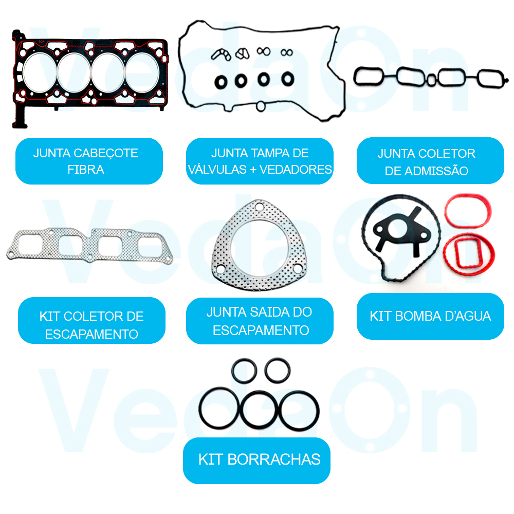 Kit de Juntas Superior GM S10 LCV LTZ 2015/... 2.5 L4 16V DOHC Ecotec Sidi Flex - Imagem 2