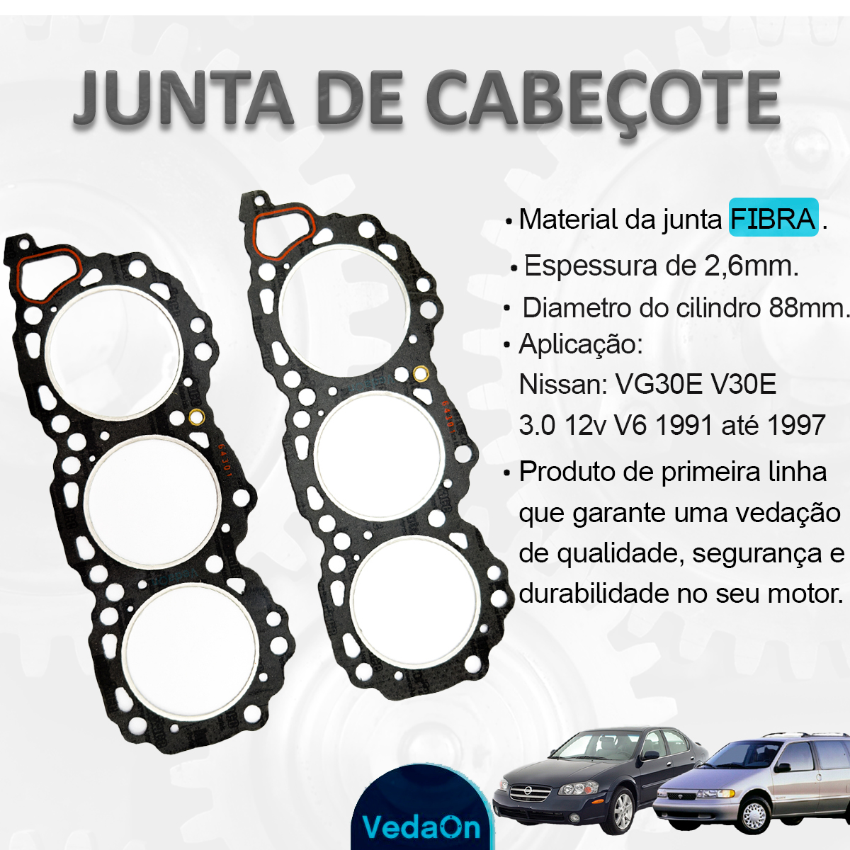 Junta Cabeçote Sob Medida 2,4mm Nissan Pathfinder 3.0 Gasolina - Imagem 6