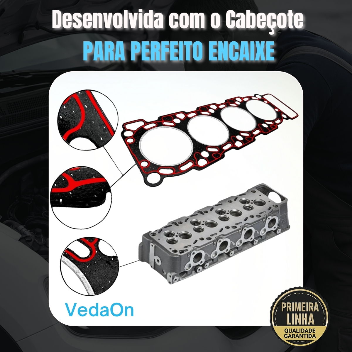 Junta de cabeçote sob medida PAK3 S10 Blazer Mwm Sprint 4.07 2.8 Nissan Frontier Xterra Troller Agrale - Imagem 6