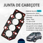Junta De Cabecote Chery Face 1.3 16v E S18 - Imagem 2