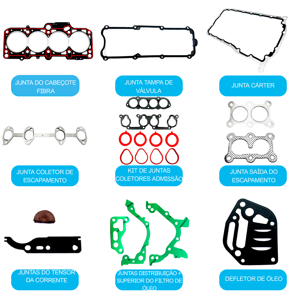 Junta Completa New Beetle Jetta 2.0 8v Apk Aqy Em Amianto - Imagem 2