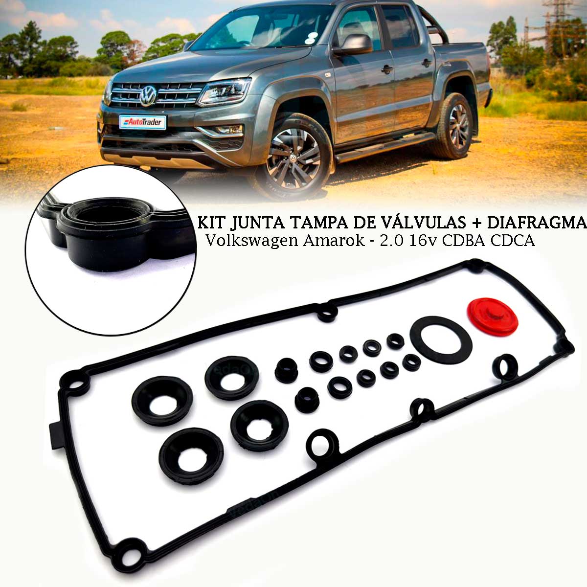 Kit Completo Tampa Válvula+Vedadores+Diafragma Vw Amarok Tdi Mtr 2.0 16V Cdba/Cdca (17Pcs) - Imagem 6