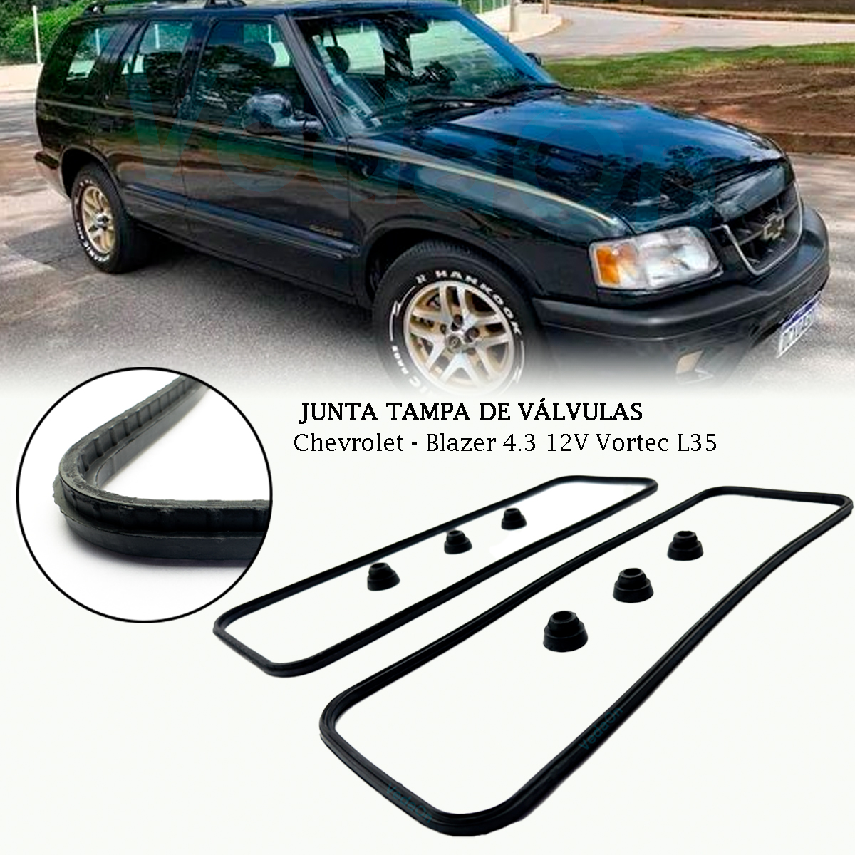 Kit Junta Tampa Válvula Gm Blazer S10 4.3 V6 12v Vortec - Imagem 3