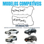 Junta Tampa de Válvula Hyundai Azera Vera Cruz Santa Fé 3.8 3.3 24V G6DB V6 V6 24V DOHC - Imagem 4
